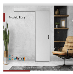 Easy * Folha Lisa - Puxador Inox 15cm - Trilho Alumínio - Batente Alumínio - 5