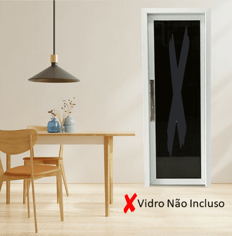 Estrutura Glass Plus (Alumínio Puxador 52 + Fechadura) - Vidro Não Incluso