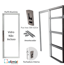 Estrutura Glass Plus (Alumínio Puxador 52 + Fechadura) - Vidro Não Incluso 3