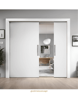 Modelo Duplo Unique - (Porta Dupla Puxador Inox 15cm - 02 Folhas Lisas) 1