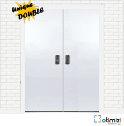 Modelo Duplo Unique - (Porta Dupla Puxador Inox 15cm - 02 Folhas Lisas) 4
