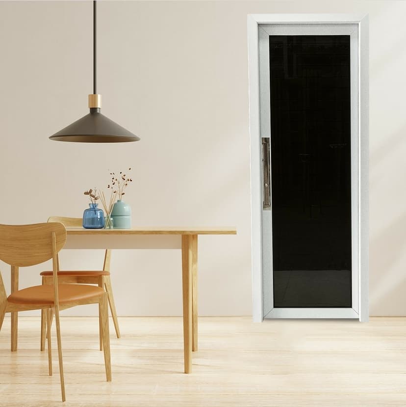 Modelo Glass Alumínio – (Folha Perfil Alumínio - Vidro) Porta Embutida