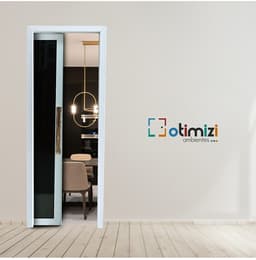 Modelo Glass Alumínio – (Folha Perfil Alumínio - Vidro) Porta Embutida 2