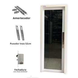 Modelo Glass Alumínio – (Folha Perfil Alumínio - Vidro) Porta Embutida 3